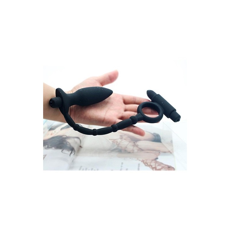 Anillo Vibrador con Plug Anal Vibrador - Imagen 2